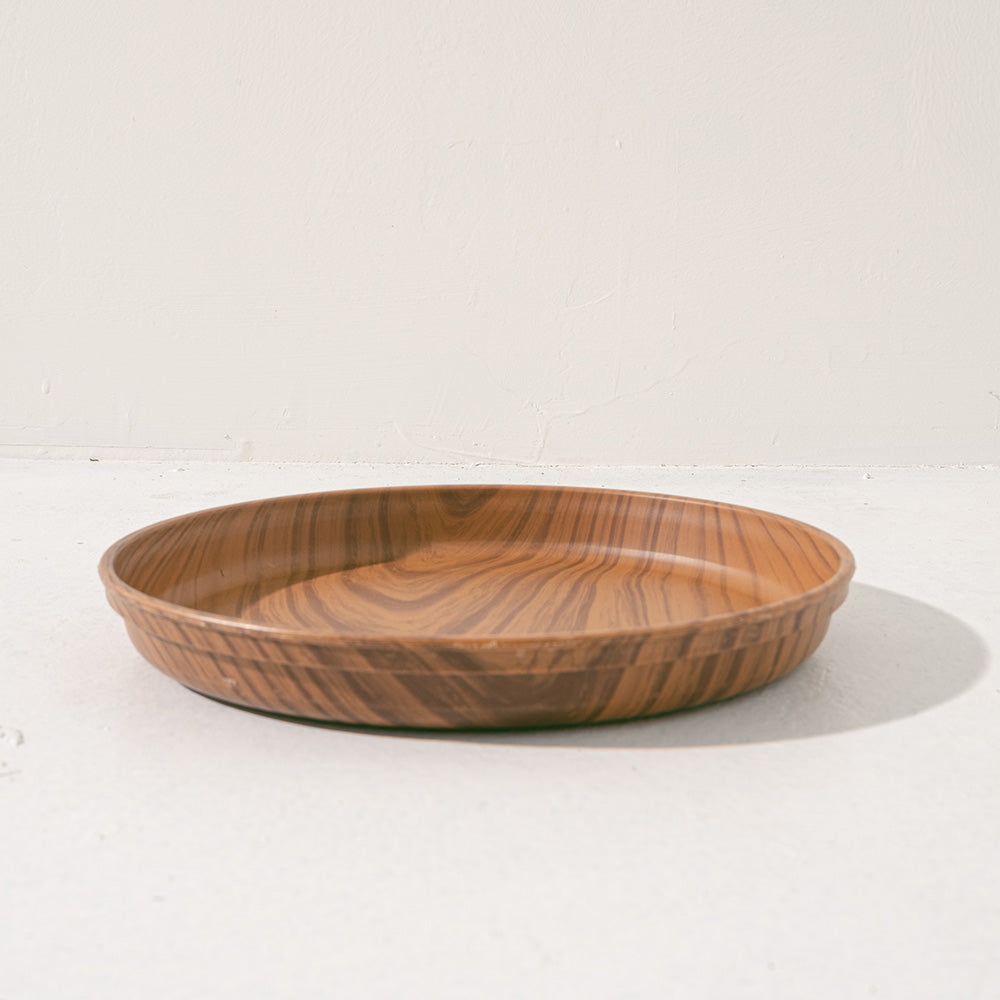 塑膠木紋水盤 | 優雅的日式風格 | 仿櫻桃木花紋 |  室內外皆可使用