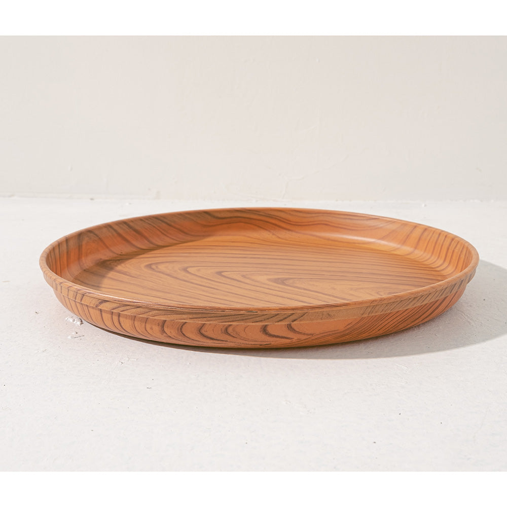 塑膠木紋水盤 | 優雅的日式風格 | 仿櫻桃木花紋 |  室內外皆可使用