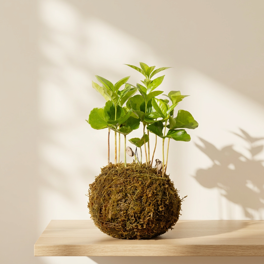 咖啡樹苔球｜象徵生生不息｜吸附室內二氧化碳｜室內植物