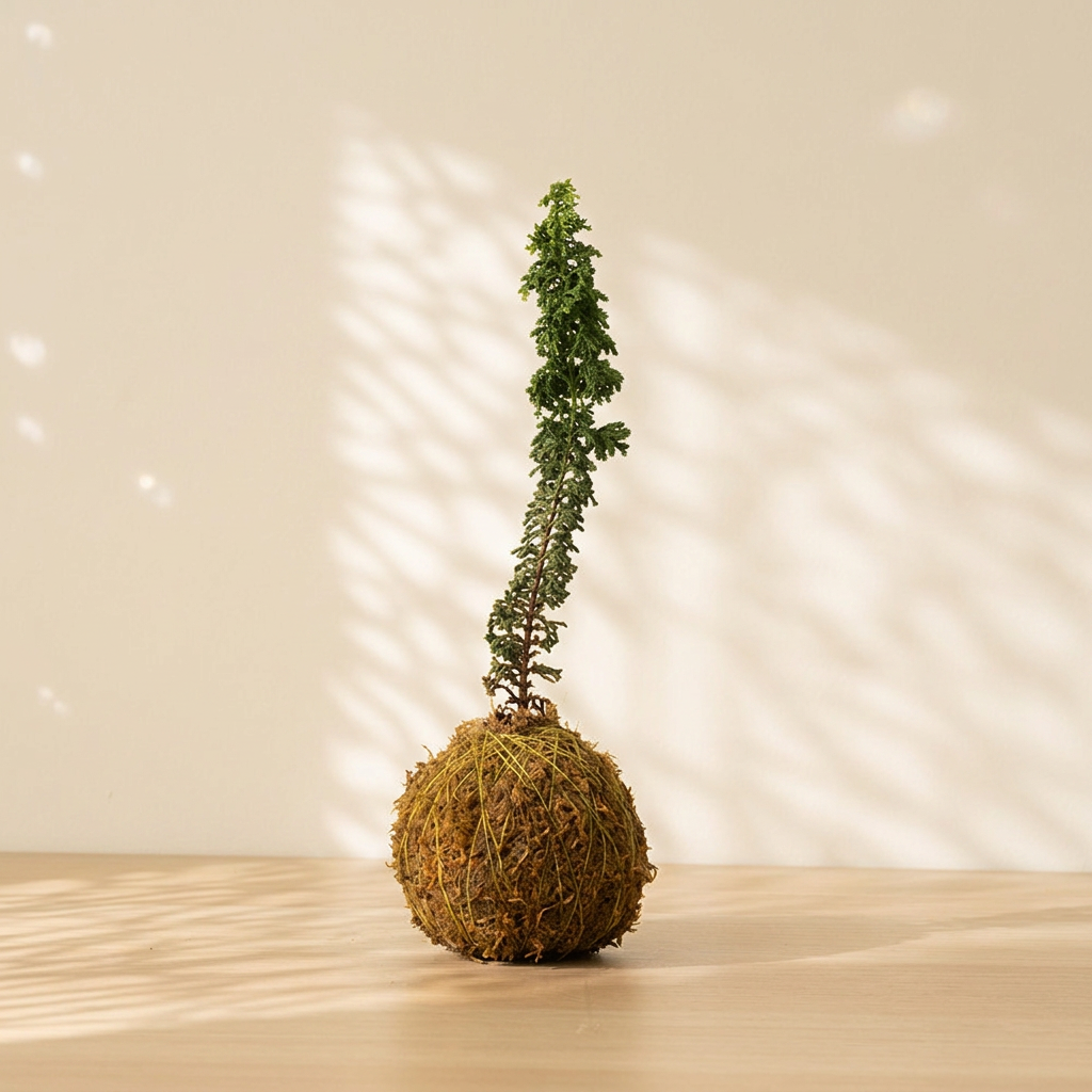 石化檜苔球｜日式禪意桌上微型盆景｜堅毅長壽風水綠植｜陽光植物