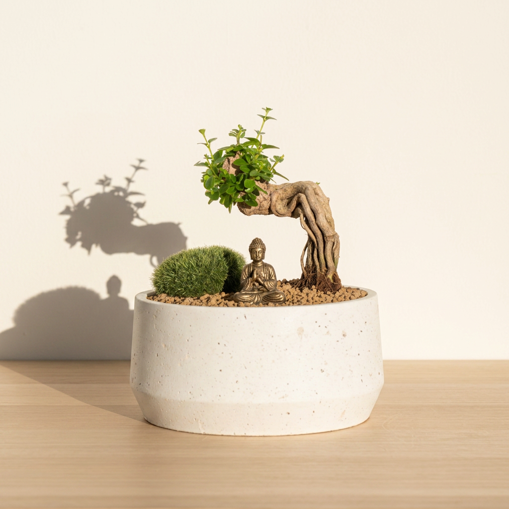 禪風小花園：菩提・頓悟｜壽娘子景觀盆景｜定心安神風水植栽｜淨化空氣微型盆栽｜陽光植物